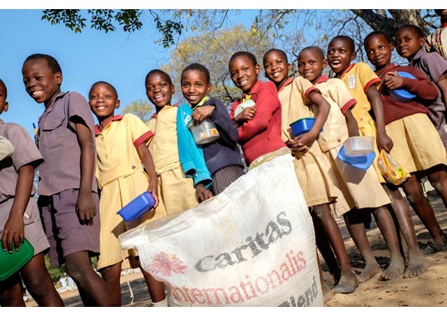 Caritas feeding school children in drought-stricken Zimbabwe